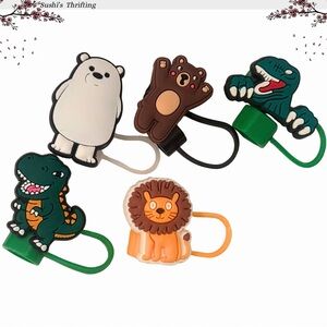 Wild 5pc Straw Topper Set